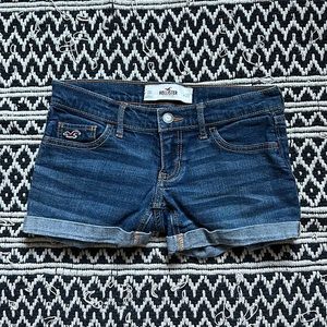 WOMENS BLUE HOLLISTER ROLLED JEAN SHORTS SIZE 23/00
